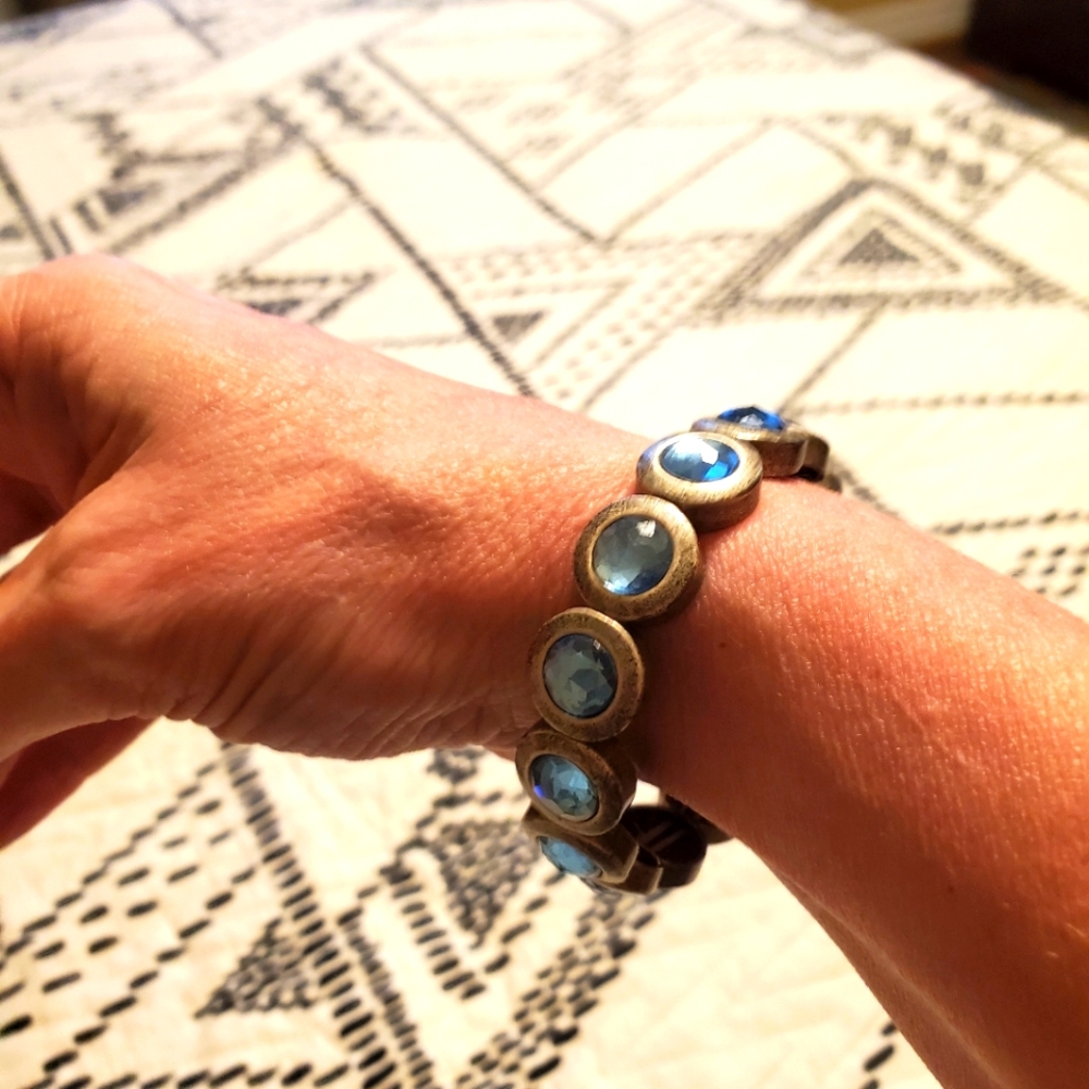 Blue crystal and silver bracelet (small)